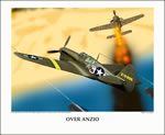 "Over Anzio" Tuskegee Airmen P-40 Print by Jerry Taliaferro